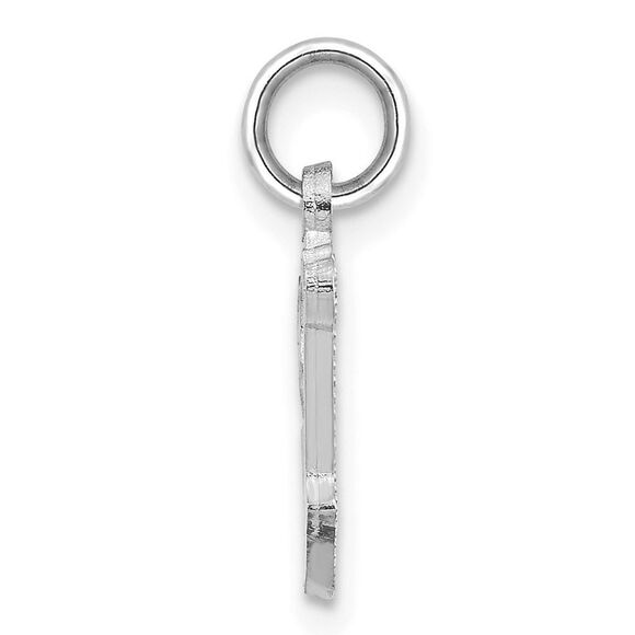 14k White Gold, Isabelle Collection, Mini Letter V Initial Charm - Picture 2 of 5